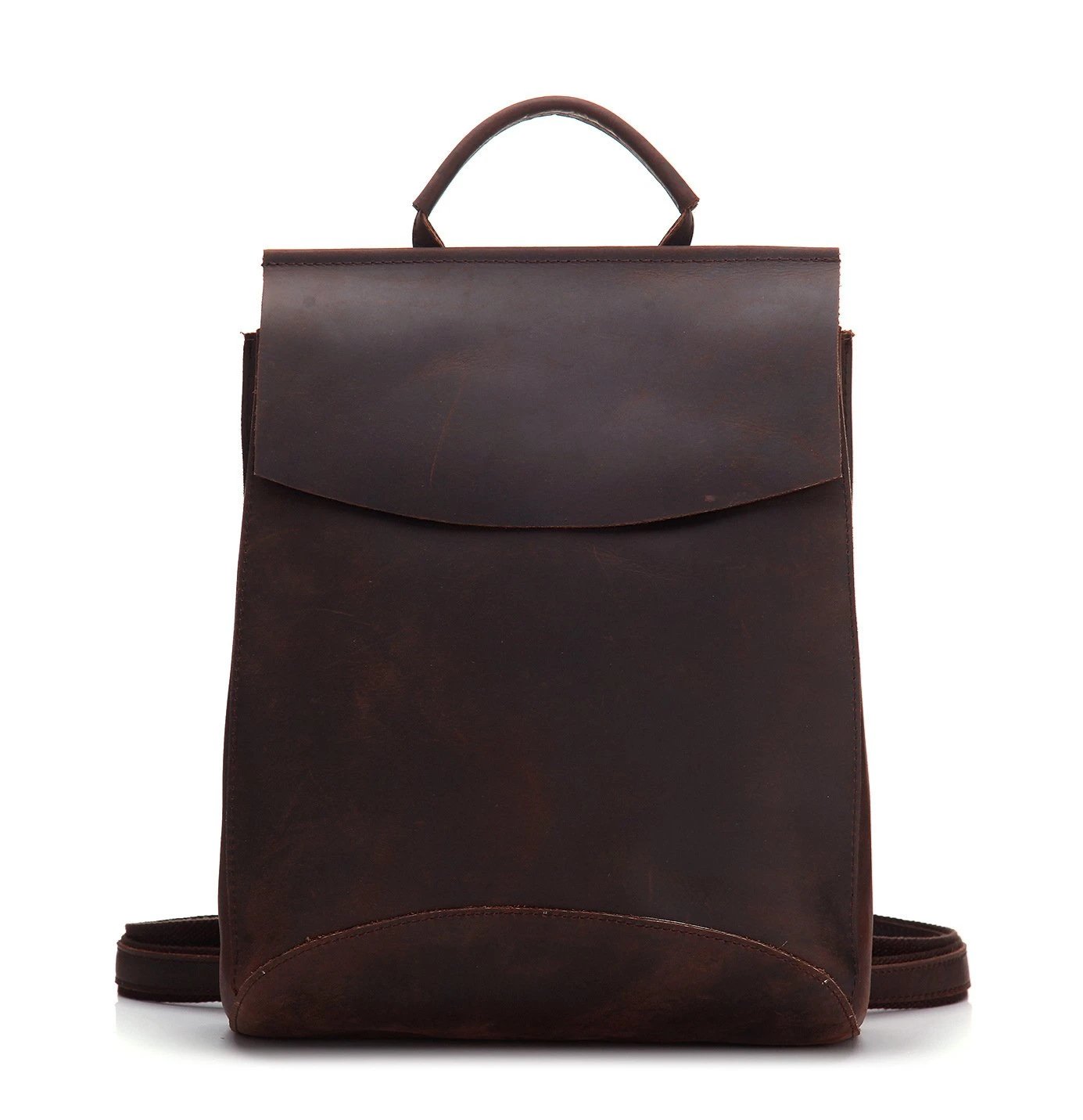Crazy Horse Leather Backpack City - Black
